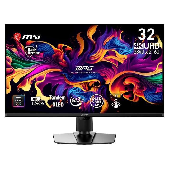 【MSI 微星】MPG 322UR QD-OLED X24 32型 UHD 240Hz 4K 電競顯示器(0.03ms/ClearMR 13000)
