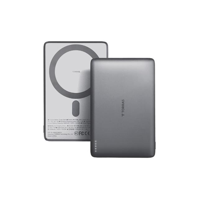 【TORRAS 圖拉斯】MiniMag 5000mAh 超薄MagSafe磁吸行動電源 18W/具Wh標示(輕薄疾快 超極吸)