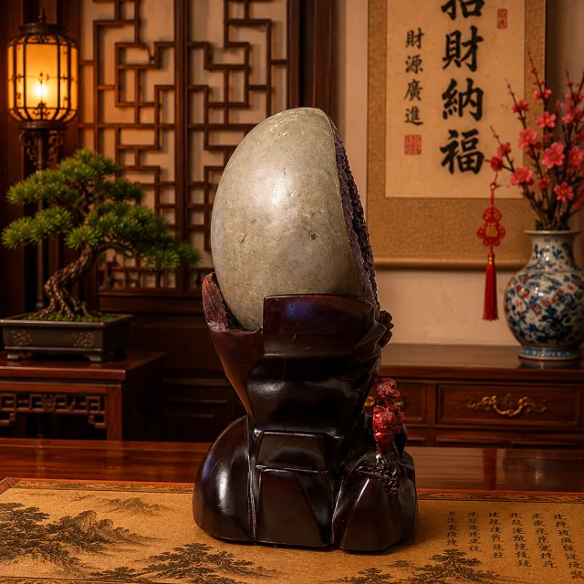【桃花源創意工坊】烏拉圭紫水晶恐龍蛋擺件