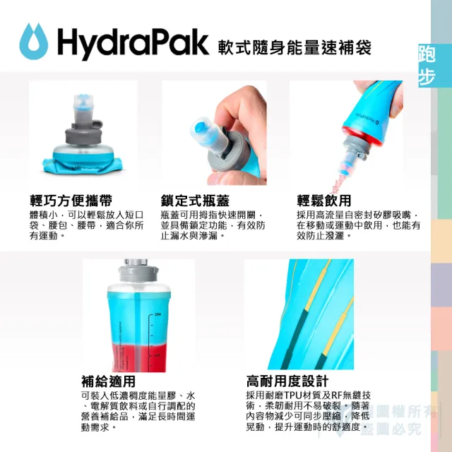 【HydraPak】SoftFlask™ 250ml 軟式隨身能量速補袋 - 2入組(自行車/運動/電解質液/能量品/營養品補給袋)