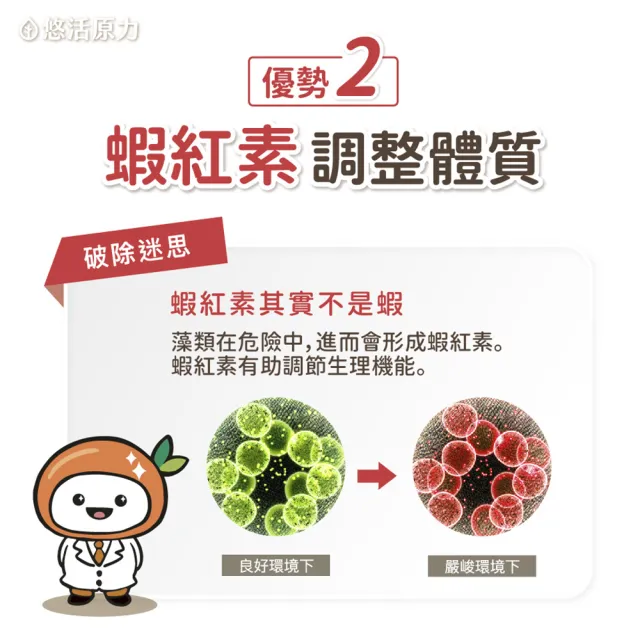 【悠活原力】全新升級 金盞花萃取葉黃素+紅藻萃取蝦紅素 複方軟膠囊(30mg/粒 30粒/瓶 升級版)