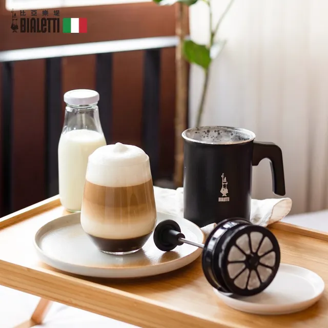 【Bialetti 比亞樂堤】雙層手打奶泡器-500ml(冷熱奶泡皆可打/免插電/奶泡神器)