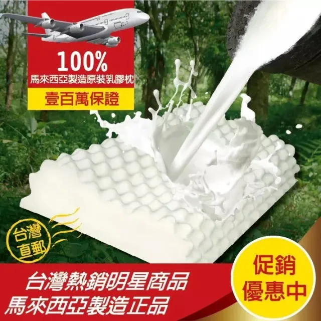 【班尼斯】經典天然乳膠枕頭-四款任選-百萬馬來西亞製正品保證-附抗菌布套、手提收納袋(枕頭)