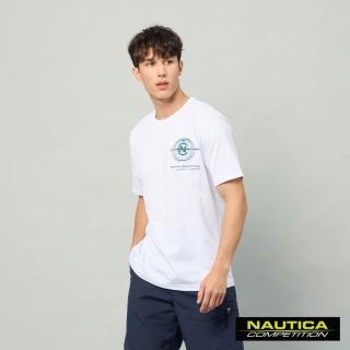 【NAUTICA】官方旗艦 男裝 COMPETITION 經典圓標純棉短袖上衣-白色