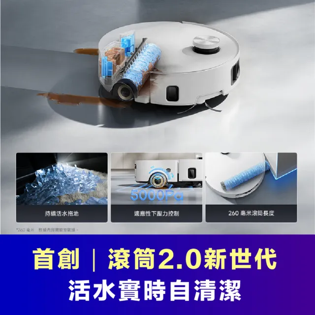 【Dreame 追覓科技】Aqua 10 Pro Roller AI雙鏡頭滾筒式活水掃拖旗艦機(最高6CM越障/30000PA/寵物模式)