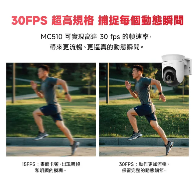3入組【Mercusys 水星】MC510 2K3MP戶外可旋轉 Wi-Fi監視器 攝影機(智慧偵測/雙向語音/全彩夜視)