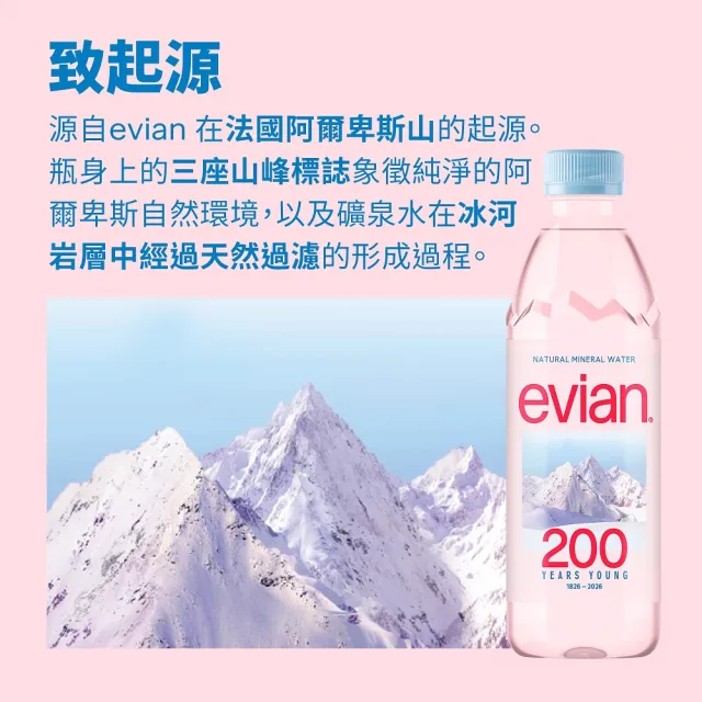 【Evian 依雲】官方直營 天然礦泉水500mlx24入/3箱