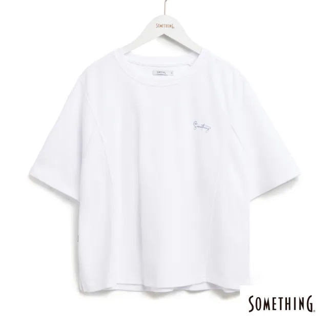【SOMETHING】女裝 慵懶的貓短袖T恤(白色)