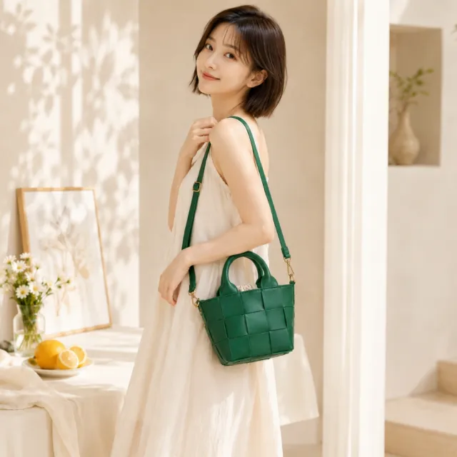 【EMMA SUE】雙11 包包女韓版 斜背包女 包包女 肩背包 單肩包 編織包 女手提包 側背包女 菜籃包 