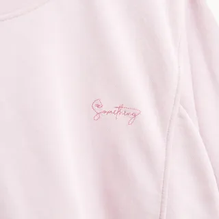 【SOMETHING】女裝 慵懶的貓短袖T恤(淡粉紅)