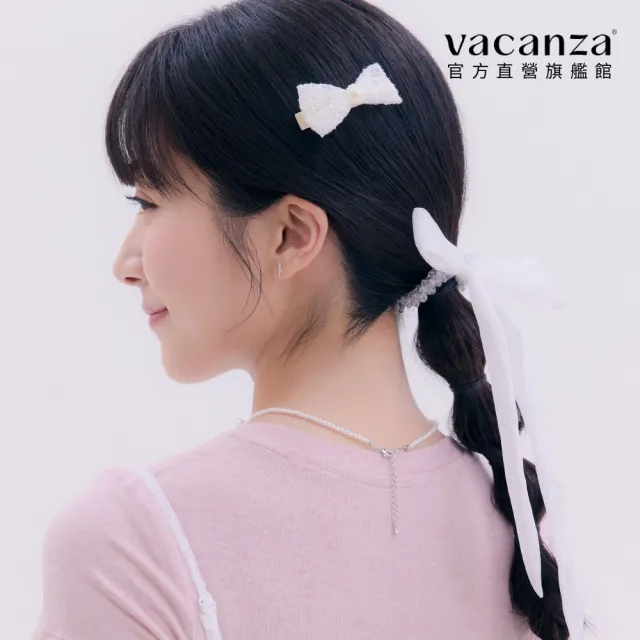 【vacanza】雪白珍蕾 髮夾 邊夾 2入組(髮飾 情人節禮物 生日禮物)