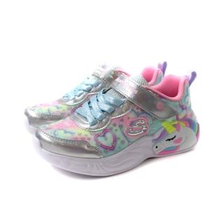 【SKECHERS】SKECHERS Unicorn Dreams 電燈鞋 ON/OFF開關 中童 童鞋 粉藍/獨角獸 303063LSMLT no058