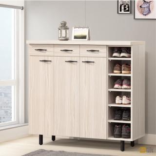 【WAKUHOME 瓦酷傢俱】Amy復古木紋風4尺鞋櫃A006-A734-深色A006-A834-淺色