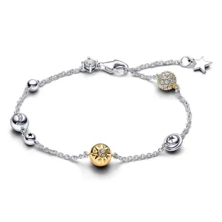 【Pandora 潘多拉】雙色璀璨太陽系手鏈-絕版品/鍍14k金