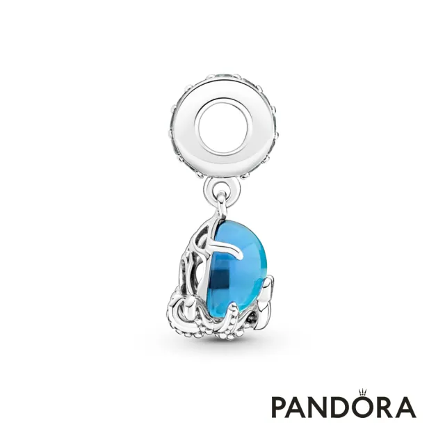 【Pandora 潘多拉】Murano 琉璃可愛八爪魚吊飾