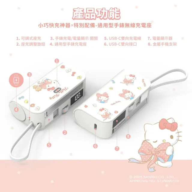 Wephone Sanrio三麗鷗 聯名款 PowerGo 5000多功能行動電源