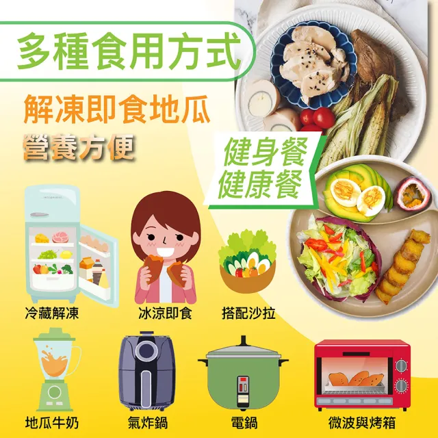 【田食原】新鮮黃金冰烤地瓜 1Kg/包X6包(養生健康 運動健身 低熱量 低GI)