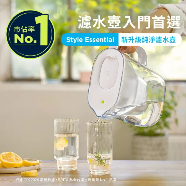 【BRITA】官方直營 純淨濾水壺XL+MXPRO去水垢3入濾芯(共1壺4芯)