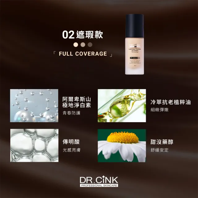 【DR.CINK 達特聖克】極透光柔焦防護CC霜 30ml(遮瑕 潤色 CC霜 無暇底妝)
