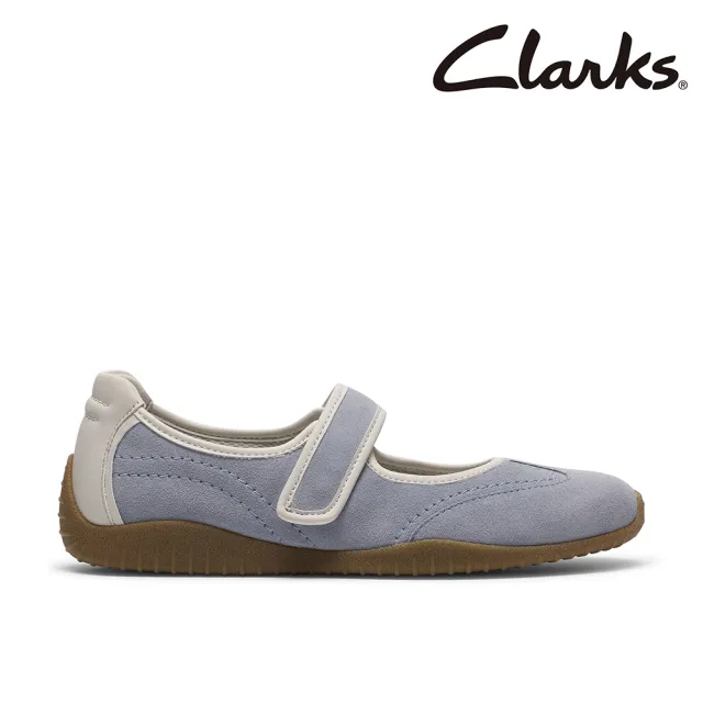 【Clarks】女鞋 Meridor Jane/Meridor Lo真皮時尚薄底瑪莉珍 休閒鞋(淺藍色 粉色 銀色 米白)