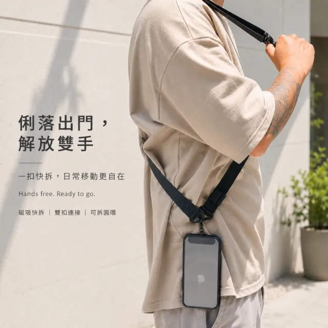 【E.B. MADE】多功能磁吸快扣機能尼龍揹帶_附夾片(便利磁吸快拆卸載扣具)