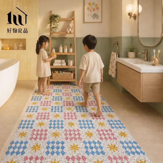【好物良品】60x120cm_大尺寸絲圈浴室防滑墊｜快速排水不積水 可DIY裁切 陽台浴室通用止滑墊