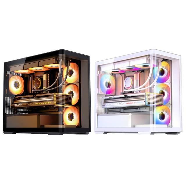 【JONSBO 喬思伯】Jonsbo D300 台灣版 黑/白 機殼(MATX/一體式曲面玻璃/360水冷/10風扇/BTF)