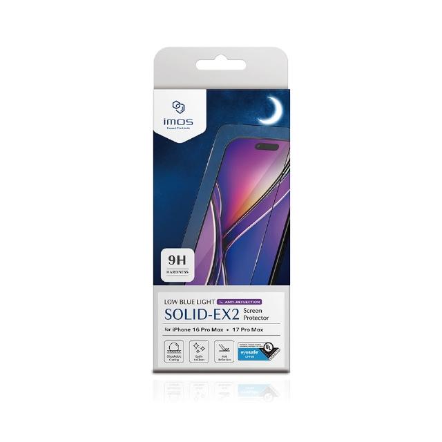 【iMos】iPhone 18 Pro Max/17 Pro Max/16 Pro Max 美國UL認證 2.5D AR低反光CPF60低藍光黑邊螢幕保護貼