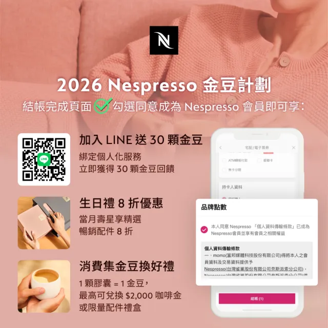 【Nespresso】Original會員首選50顆咖啡膠囊(5條/盒;僅適用於Nespresso Original系列膠囊咖啡機)