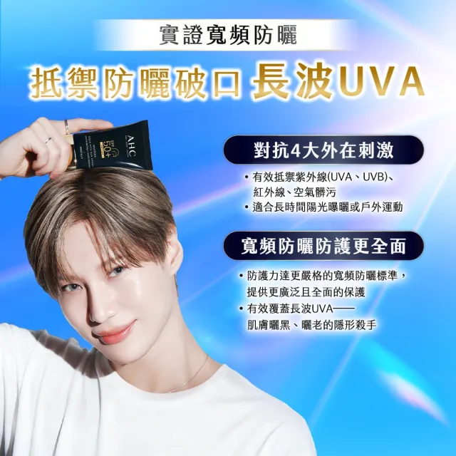 【AHC】極致防禦長效水潤防曬乳50ml(防曬/防禦/長效/水潤/海洋友善/小黑盾)