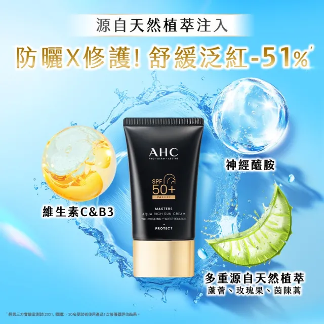 【AHC】極致防禦長效水潤防曬乳50ml(防曬/防禦/長效/水潤/海洋友善/小黑盾)