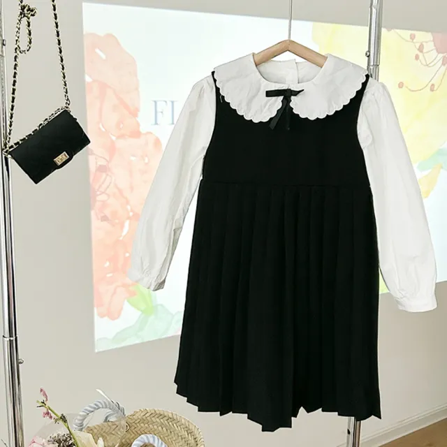 【橘魔法】學院系制服百褶連身背心裙 大童 女童 兒童 童裝 連身裙 連衣裙 裙子 制服裙 學院風 校園 演講