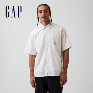 【GAP】100% 再生尼龍寬版襯衫-白色(893805)