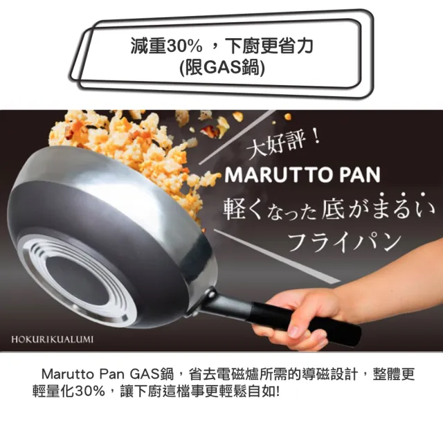 【hokua 北陸鍋具】日本製Marutto Pan圓圓鍋IH款24cm(含金屬立式鍋蓋/IH爐可用鍋)