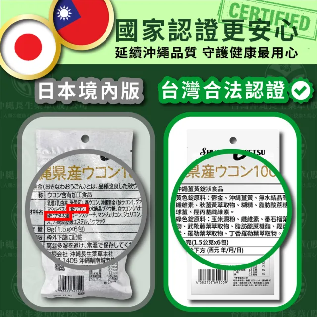 【CHOSEI 沖繩長生藥草】酒豪傳說 沖繩薑黃錠狀食品(6入/袋)