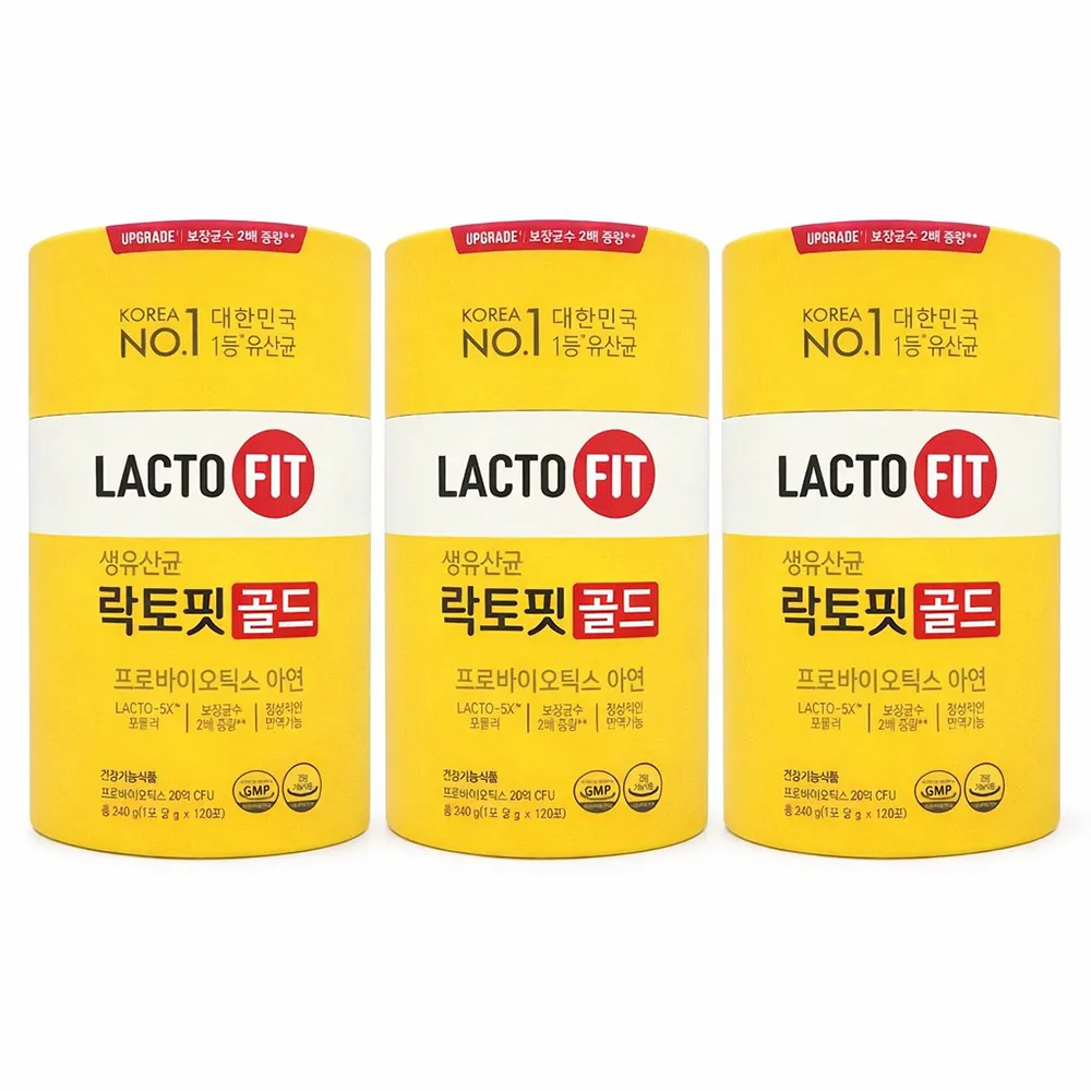 【韓國鍾根堂】LACTO-FIT GOLD 益生菌粉末食品 大童與成人款120入-三入組