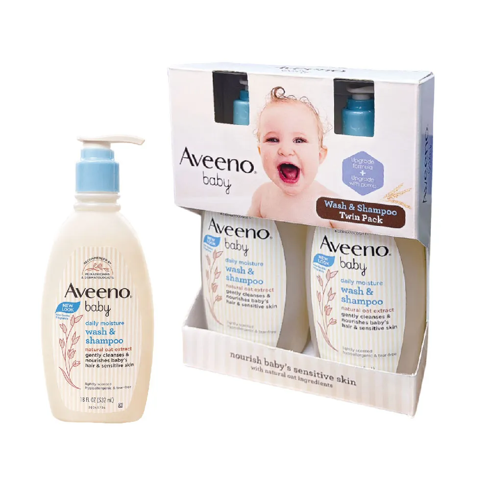 【Aveeno 艾惟諾】嬰兒燕麥洗髮沐浴露 (532毫升X2入)