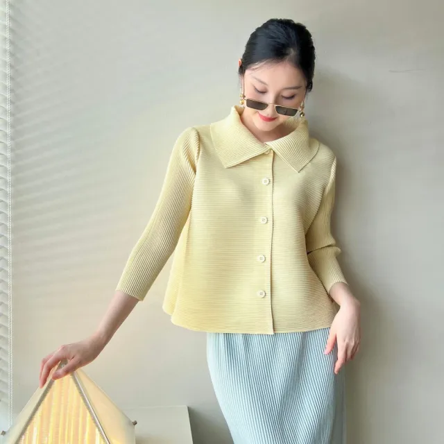 【巴黎精品】現貨+預購 三宅風皺褶衣服西裝外套褶皺衣休閒職業OL大尺碼女裝(時尚修身短版女外套3款b1a64 A)