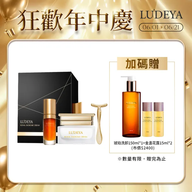 【LUDEYA】彈潤緊緻組(瑰泌霜60ml+瑰泌精華35ml)