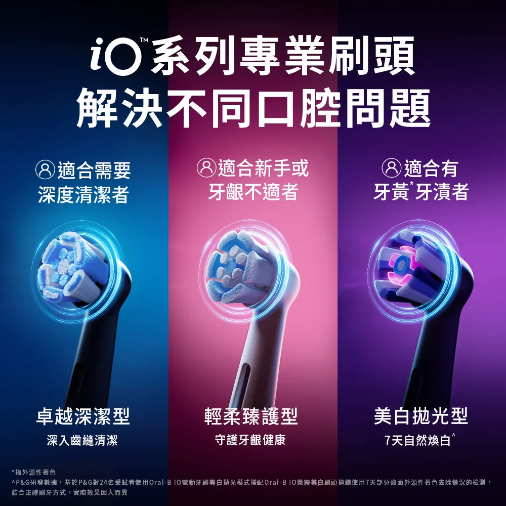 【Oral-B 歐樂B】電動牙刷 iO微震刷頭 清潔/溫和/美白 多款可選 (含贈品共10入) - 官方正貨
