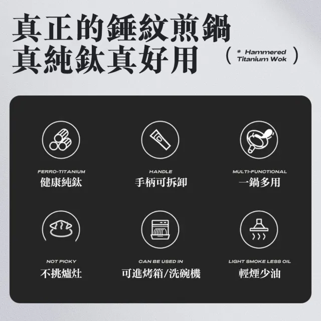 【tounichi 東日】無塗層純鈦平底鍋 20公分 可拆卸手柄 磁爐煤氣通用炒菜鍋