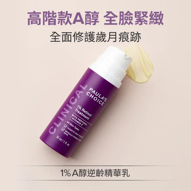 即期品【Paulas Choice 寶拉珍選】1％A醇逆齡精華乳30ml 2入組