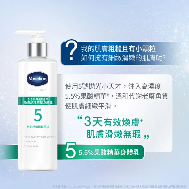 【Vaseline 凡士林】官方直營 全能精華身體乳250mlx3入(菸鹼醯胺/玻尿酸/果酸精華 身體乳液)
