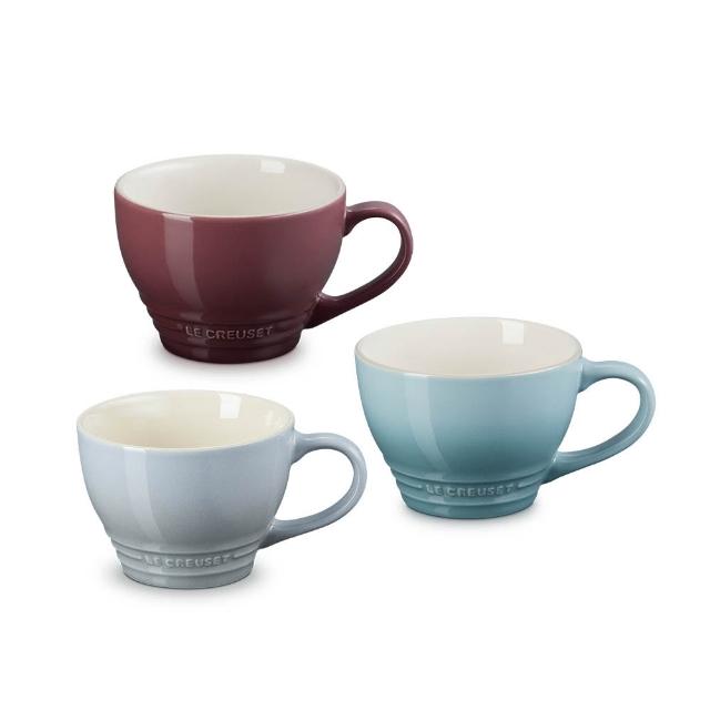 【Le Creuset】瓷器卡布奇諾杯400ml(無花果/海洋之花/迷霧灰 3色選1)
