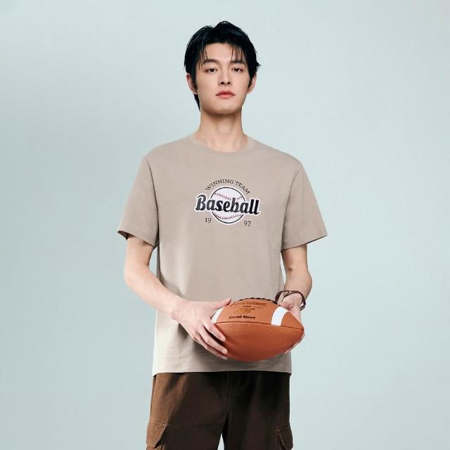 【GIORDANO 佐丹奴】男裝純棉運動休閒印花短袖T恤(多色任選)