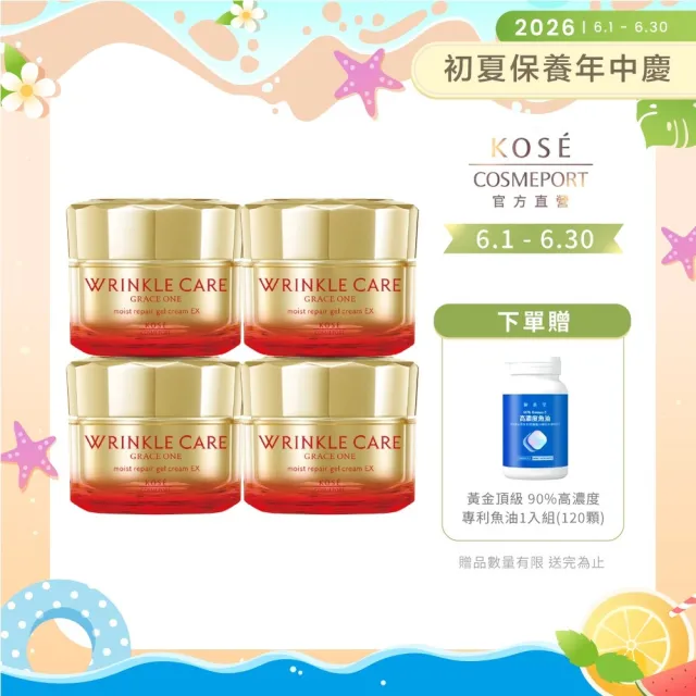 【KOSE 極上活妍】凍齡撫紋抗皺凝霜EX100g 超值囤貨組 (二代抗皺小金瓶/保濕面霜/修護霜)