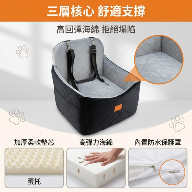 【IPSKY】寵物車載安全座椅 汽車用防髒防滑狗窩 可固定安全帶 車內寵物座椅 寵物車墊 小型中型犬貓適用