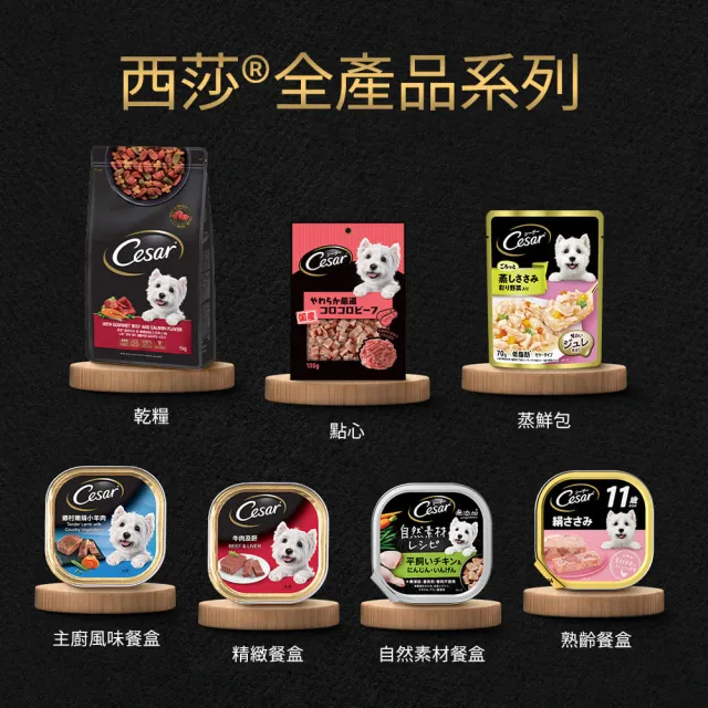 【Cesar 西莎】餐盒momo獨家組 餐盒*24+蒸鮮包*8(寵物/狗罐頭/狗食 任選)