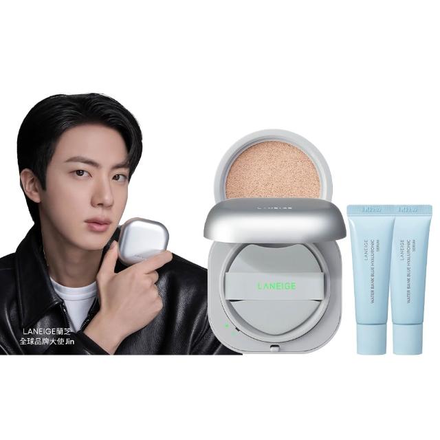 全新升級★【LANEIGE 蘭芝】官方直營 Neo 雙效柔霧/水光氣墊EX 15g*2(1盒2蕊 小方塊 遮瑕 隔離霜)