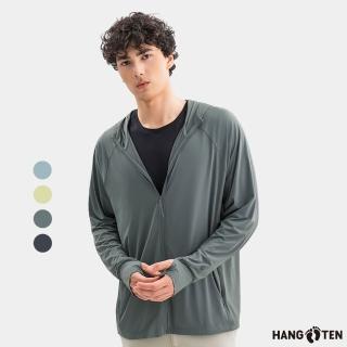 【Hang Ten】男裝-恆溫多功能-冰沙針織防曬連帽外套(多色選)